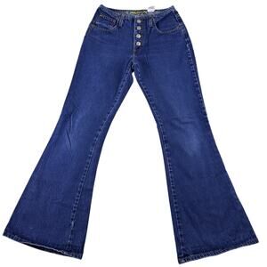 Vintage‎ 90s Paris Blues Women’s Mid Rise Flare Leg Jeans Size 7 Button Fly